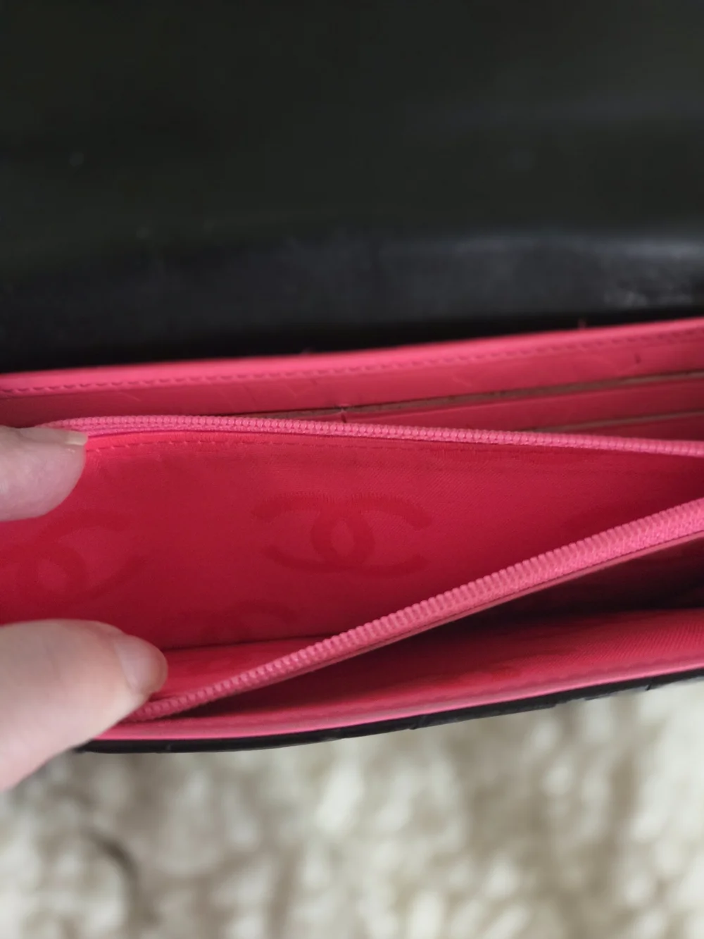 Chanel Quilted Black Leather Long Wallet